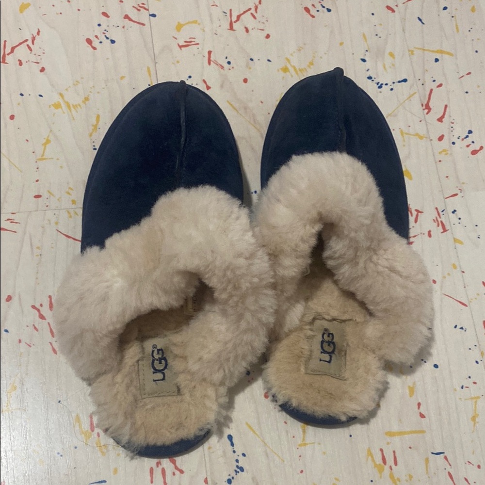 ugg australia navy blue scuffette II us size 7
